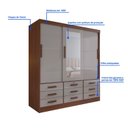 Ver imagem 6 de Guarda-Roupa 3 Portas de Correr com Espelho e 9 Gavetas MDF Castanho e Off White