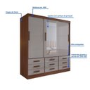 Ver imagem 6 de Guarda-Roupa 3 Portas de Correr 9 Gavetas com Espelho Castanho Off White Meridian Gold