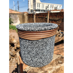 Kit Vaso de Barro Areia Terrilho 16cm Mesclado - 4
