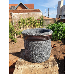 Kit Vaso de Barro Areia Terrilho 16cm Mesclado - 6