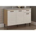 Ver imagem 1 de Balcão de Cozinha C/ Tampo Essência C/ 3 Portas e 1 Gaveta 120cm Freijo/white Laca - Genialflex
