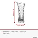 Ver imagem 7 de Vaso Decorativo de Vidro Transparente 24x10x10cm Enfeite Sala Mesa Estante