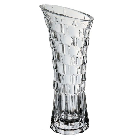 Vaso Decorativo de Vidro Transparente 24x10x10cm Enfeite Sala Mesa Estante