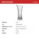 Ver imagem 6 de Vaso Decorativo de Vidro Transparente 24x10x10cm Enfeite Sala Mesa Estante