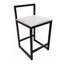 Ver imagem 1 de Banqueta Baixa Quadrada para Cozinha Bar Balcão:branca