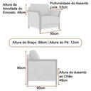 Ver imagem 3 de Conjunto Sofá 2 Lugares e Poltrona Akita Linho Rústico Bege - Sallar Home