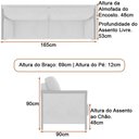 Ver imagem 4 de Conjunto Sofá 2 Lugares e Poltrona Akita Linho Rústico Bege - Sallar Home