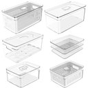 Ver imagem 1 de Kit 6 Organizadores de Geladeira Clear Fresh Porta Frutas Legumes Porta Frios e Porta Ovos ou