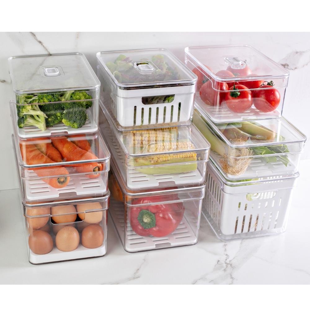 Kit 6 Organizadores de Geladeira Clear Fresh Porta Frutas Legumes Porta Frios e Porta Ovos ou - 2