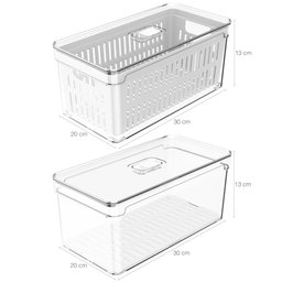 Kit 6 Organizadores de Geladeira Clear Fresh Porta Frutas Legumes Porta Frios e Porta Ovos ou - 4