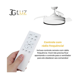 Plafon Ventilador de Teto Pás Retráteis Plus com Controle Remoto Bivolt - 8