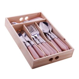 Faqueiro 24 Peças Lyor Mother Pearl de Aço Inox Rosa - 7