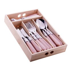 Faqueiro 24 Peças Lyor Mother Pearl de Aço Inox Rosa - 6