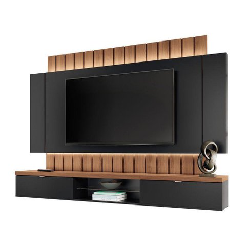 Painel Home Suspenso Tv 70'' Illusion 2.2 Preto / Nature