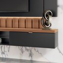 Ver imagem 3 de Painel Home Suspenso Tv 70'' Illusion 2.2 Preto / Nature
