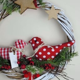 Guirlanda Natalina Cipó Passarinho (escolher Variação) 30cm - 2