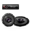 Ver imagem 1 de Kit Pioneer Som Automotivo Bluetooth Mp3 Usb + Par de Autofalantes 6 Polegadas