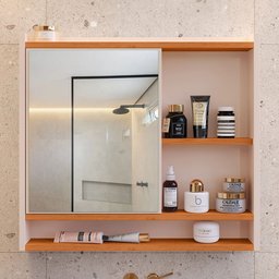 Espelheira Suspensa para Banheiro Closet Porta e Armário Acqua com Nicho - 2