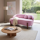 Ver imagem 2 de Namoradeira Sofá Feijão Moscou 130cm Orgânica Couro Rosa Bebê