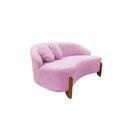 Ver imagem 4 de Namoradeira Sofá Feijão Moscou 130cm Orgânica Couro Rosa Bebê