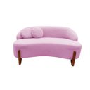 Ver imagem 3 de Namoradeira Sofá Feijão Moscou 130cm Orgânica Couro Rosa Bebê