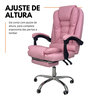 Cadeira de Escritório Presidente Soft Ergonômica Apoio para Pés - Rosa - 2 - 5