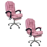 Cadeira de Escritório Presidente Soft Ergonômica Apoio para Pés - Rosa - 2 - 1