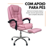 Cadeira de Escritório Presidente Soft Ergonômica Apoio para Pés - Rosa - 2 - 6