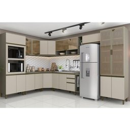 Cozinha Completa de Canto 11 Peças Connect Duna/cristal com Cristaleira - Móveis Henn - 2