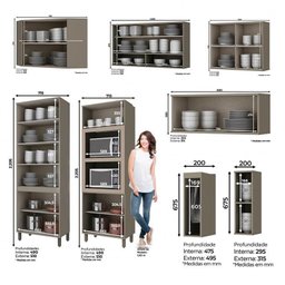 Cozinha Completa de Canto 11 Peças Connect Duna/cristal com Cristaleira - Móveis Henn - 4