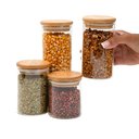 Ver imagem 2 de Kit 4 Potes de Vidro Tampa de Bambu Herméticos Redondos - Tüd