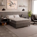 Ver imagem 6 de Cama Box Casal Bipartido + Colchão D33 One Face - Suede Cinza