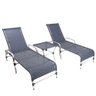 2 Espreguiçadeiras Esteira e 1 Mesa de Centro Garden Azul Dark - 1