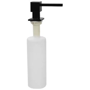 Dispenser Dosador de Embutir Aço Inox Quadrado Preto 500ml - Dis-001-500 - Stillus Home
