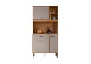 Ver imagem 1 de Armário de Cozinha Compacta 90 Cm com Pés Alice 4 Portas: Ipê / Fendy