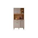 Ver imagem 1 de Armário de Cozinha Compacta 90 Cm com Pés Alice 4 Portas: Ipê / Fendy