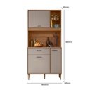 Ver imagem 4 de Armário de Cozinha Compacta 90 Cm com Pés Alice 4 Portas: Ipê / Fendy