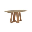 Ver imagem 1 de Mesa Lins para 6 Lugares Tampo de 160cm Canto Arredondado com Vidro e Pés em Ângulo