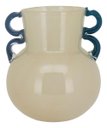 Ver imagem 1 de Vaso Decorativo Enfeite Casa Vidro 21x17x17cm Marfim