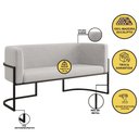 Ver mais imagens de Kit 2 Poltronas + Sofá 2 Lugares Base de Metal Black Balaqui Bege