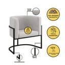 Ver imagem 4 de Kit 2 Poltronas + Sofá 2 Lugares Base de Metal Black Balaqui Bege