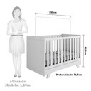 Ver imagem 5 de Berço Americano Retrô 2 em 1 Branco Brilho com Colchão Supreme - Móveis Peroba