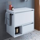 Ver imagem 2 de Gabinete para Banheiro 01 Porta 01 Gaveta 60cm Branco Proddy