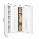 Ver imagem 3 de Guarda-Roupa Modulado Canto Oblíquo Reflecta com LED 5 Portas e Cantoneira MDF Cairo Branco/Neve