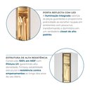 Ver imagem 6 de Guarda-Roupa Modulado Canto Oblíquo Reflecta com LED 5 Portas e Cantoneira MDF Cairo Branco/Neve