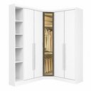 Ver imagem 2 de Guarda-Roupa Modulado Canto Oblíquo Reflecta com LED 5 Portas e Cantoneira MDF Cairo Branco/Neve