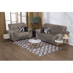 Kit Sala Tapete 2,00 X 1,45 + 4 Capas de Almofada Jacquard Luxo Macio Emborrachado Antiderrapante Es - 1