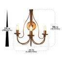 Ver imagem 2 de Arandela Rústica Em Ferro Artesanal Dourada Para Iluminação Residencial Libertas Rosas Artesanato Ar
