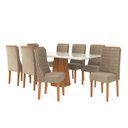Ver imagem 2 de Mesa de Jantar 8 Lugares Tiffany com Vidro Canela/off White/amendoa - Kappesberg Jantar