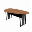 Ver imagem 2 de Mesa Orgânica 1,83m x 1,00m para Reunião com Pés em Metal F5 Office Marrom/Nogal com Preto